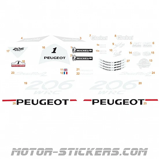 Peugeot Speedfight 206 WRC 2003 decals